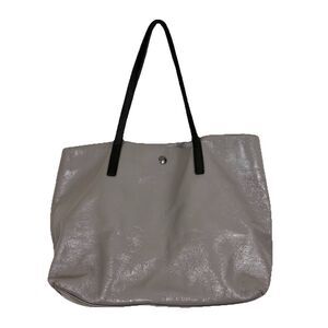 JPK PARIS 75 Shopper Tote Gray Patent Leather Shoulder Straps 2012